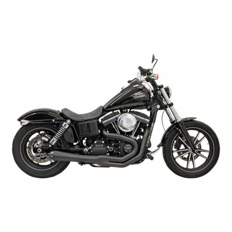 Bassani Road Rage II 2-Into-1 Exhaust – 1991-2017 Dyna With Tall Shocks – Black