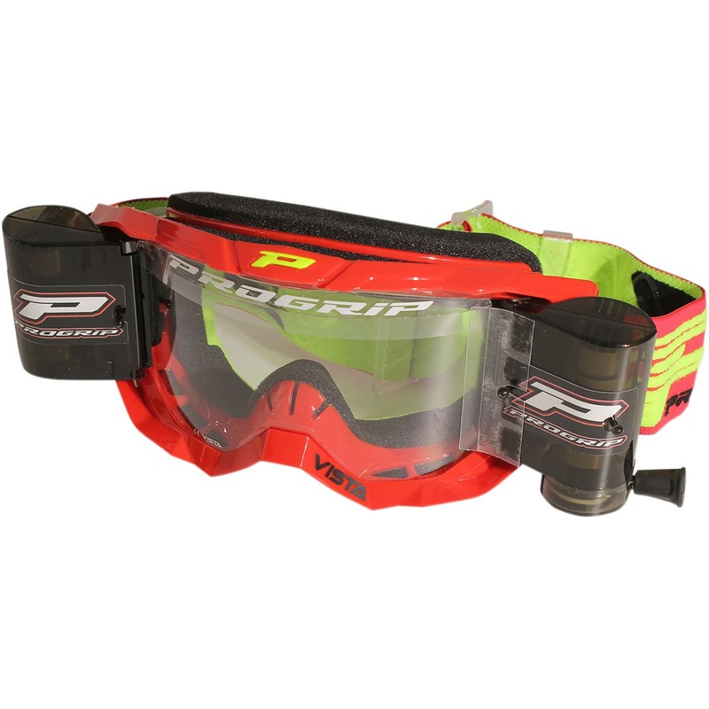 Pro Grip 3303 Vista MX America WIth Roll-Off Goggles Black / Fluorescent Yellow / Red