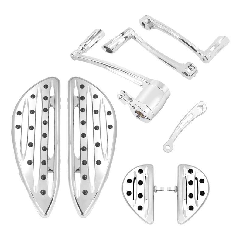 Chrome Footboards Shift Lever Brake Arm Shifter Fit Harley Touring FLHT 14-up