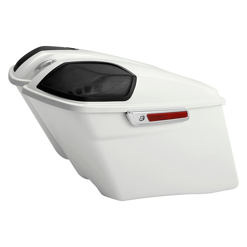 HR3 Bonneville salt pearl CVO Stretched Saddlebags with Speaker Lids For 14-23 Harley Touring