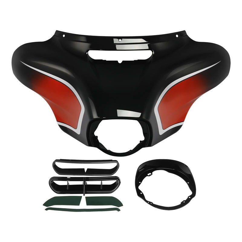 HR3 Sunset Orange / Sunset Black Fade Outer Batwing Fairing Cowl Upper 2021 CVO STREET GLIDE (FLHXSE)