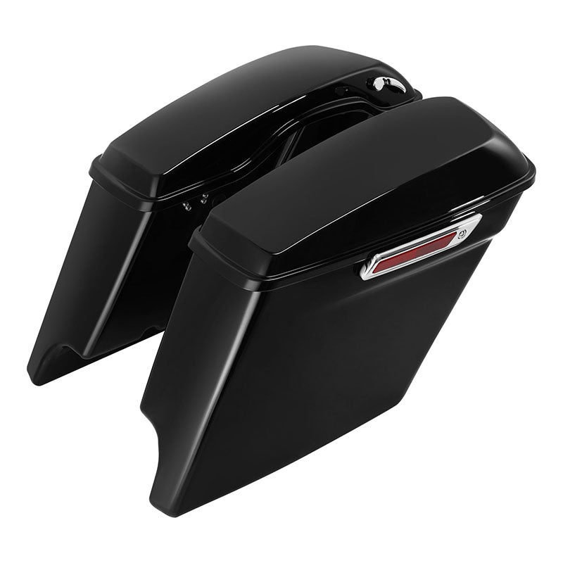 HR3 Vivid Black 5″ Stretched Extended Saddlebags For Harley Touring 2014-2023