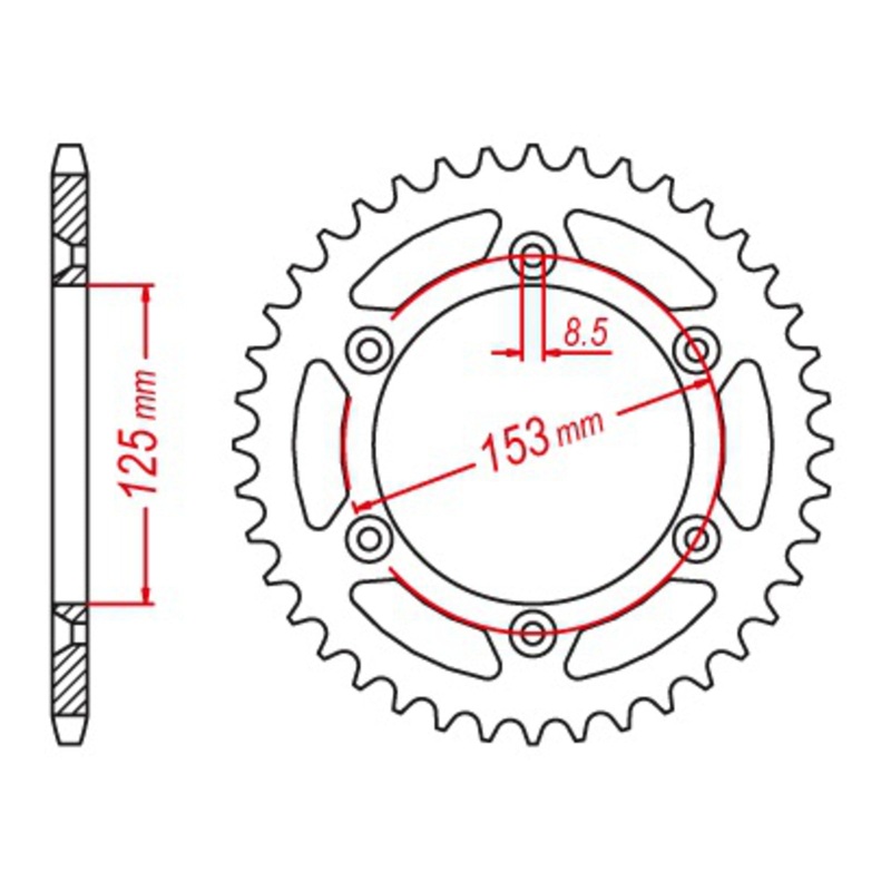 MTX 210 Hornet Lightweight Steel Rear Sprocket #520