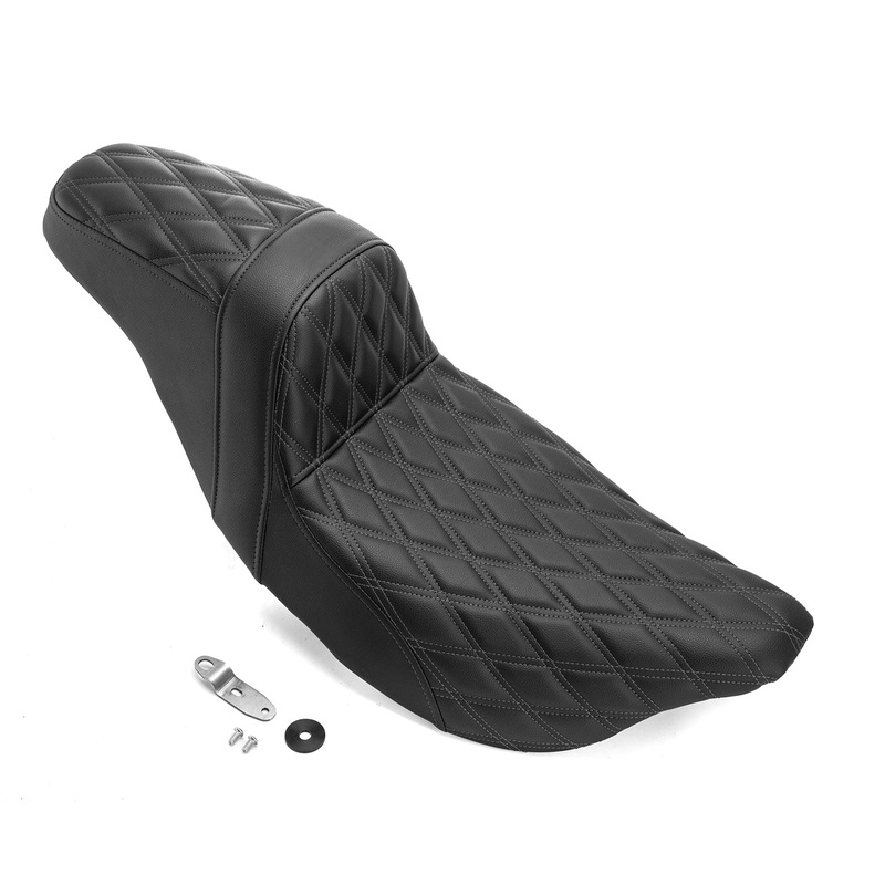 Two Up Driver&Passenger Seat 2-Up Seat for 2008-2023 Harley Touring Models | Black Double Stitching