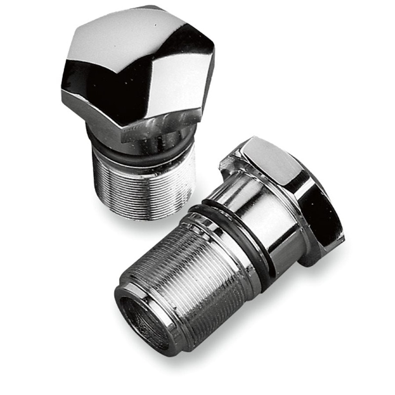 Fork Tube Caps for 35mm E86 Ironhead Sportster, FX, FXR fine thread domed head