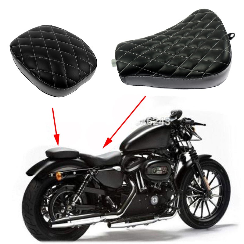 Rider & Passenger Solo Seat Pad Set for Harley Sportster 2010-2015 | Mactions