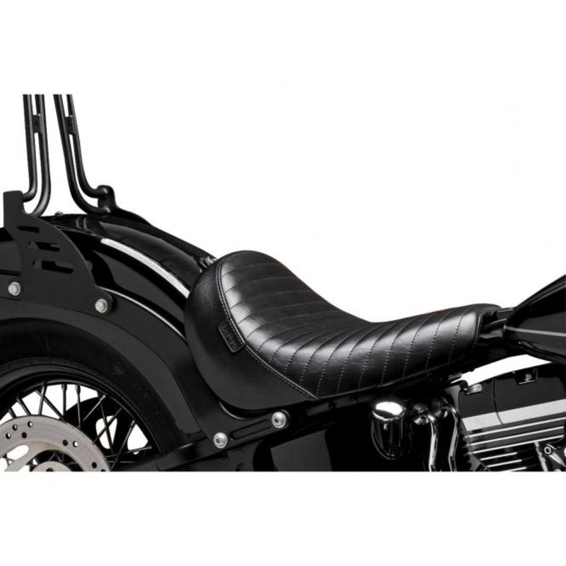Bare Bones Pleated Stitch Solo Seat Black Vinyl