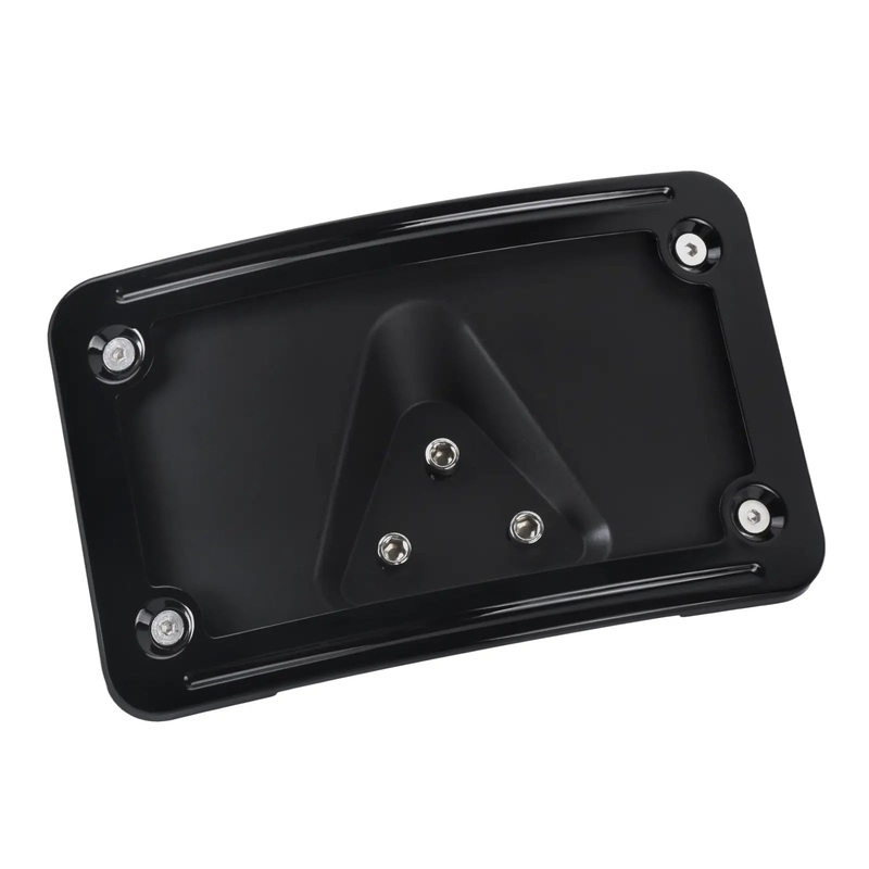 Curved Laydown License Plate Mount Bracket Plastic For Harley Softail FL Dyna Honda VTX1300R