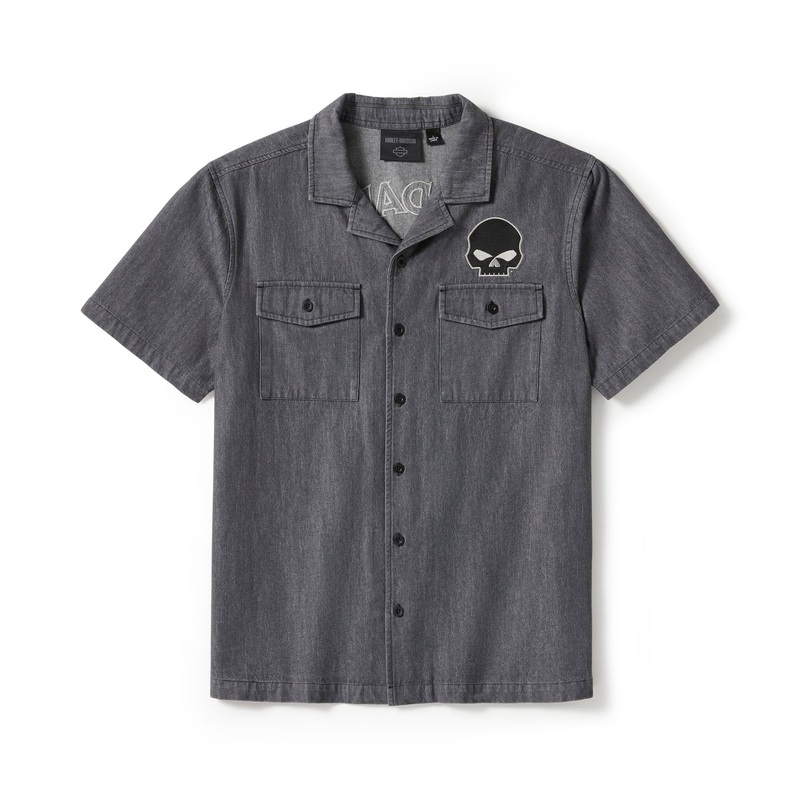 Genuine Harley-Davidson Men’s Willie G Skull Denim Shirt 96383-25VM