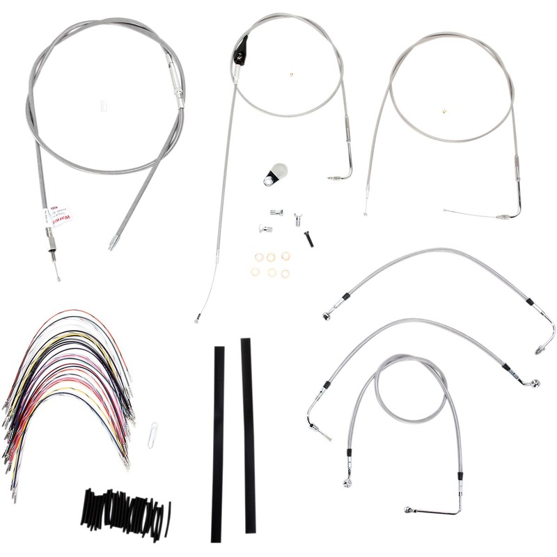 Cable Kit 16″ Braided Stainless Steel Handlebar W/O Abs