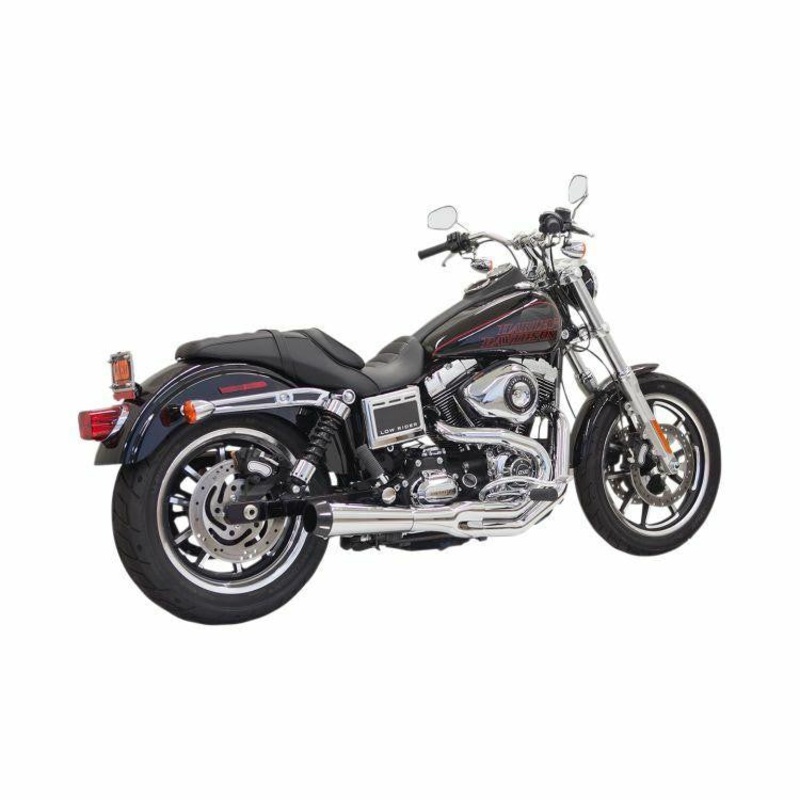 Bassani Road Rage II 2-Into-1 Exhaust – 1991-2017 Dyna With Tall Shocks – Chrome