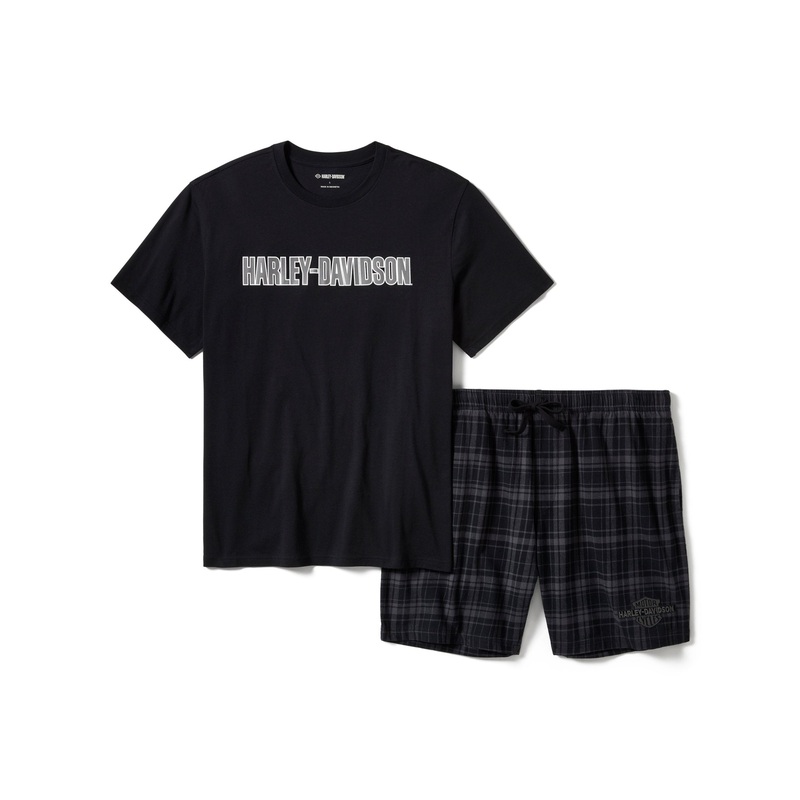 Genuine Harley-Davidson Men’s Plaid Pajama Shorts Set 96469-25VM