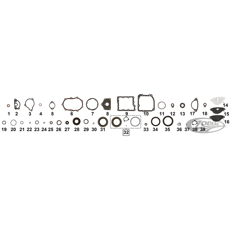 Transmission Gasket & Seals for 1936-1986 4 Speed Big Twin