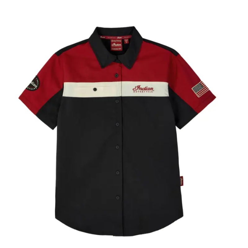 Women’s Headdress Colorblock Shop Shirt, Red