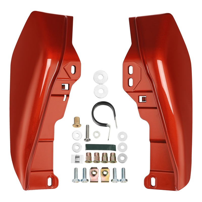 HR3 Sunset Orange / Sunset Black Fade Mid-Frame Air Deflectors For Harley Touring and Trike Models  09-24