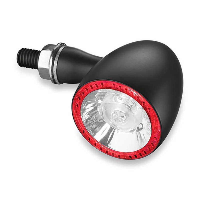 Kellermann 1000 Bullet Turn Signal with Amber Turn Signal & Red Halo Running Light- Black.