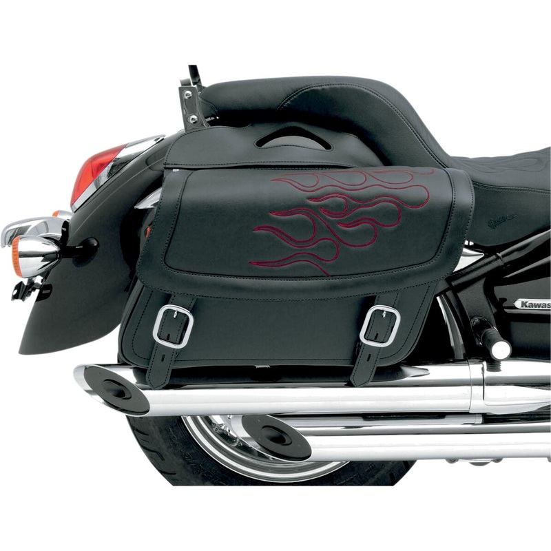 Saddlemen Highwayman Tattoo Saddlebags Black / Dark Red – Jumbo