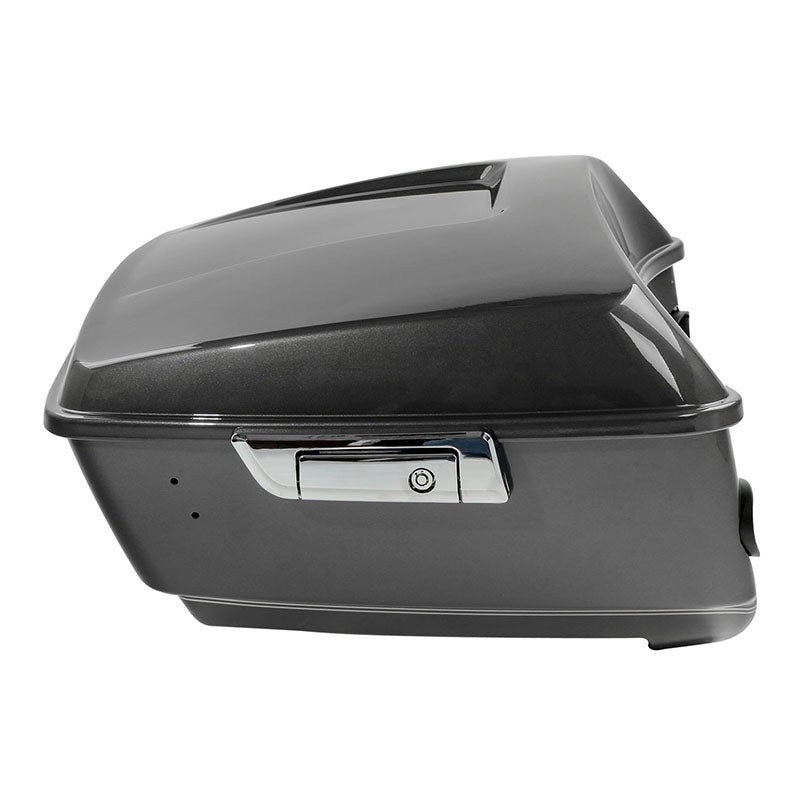 HR3 Industrial Gray King Size Tour Pack Luggage with Speaker Cut Outs For 14-24 Harley Touring