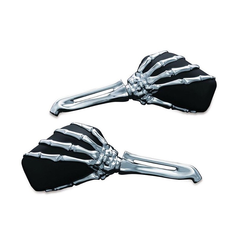 Skeleton Hand Mirrors – Chrome Stems & Black Mirror Heads
