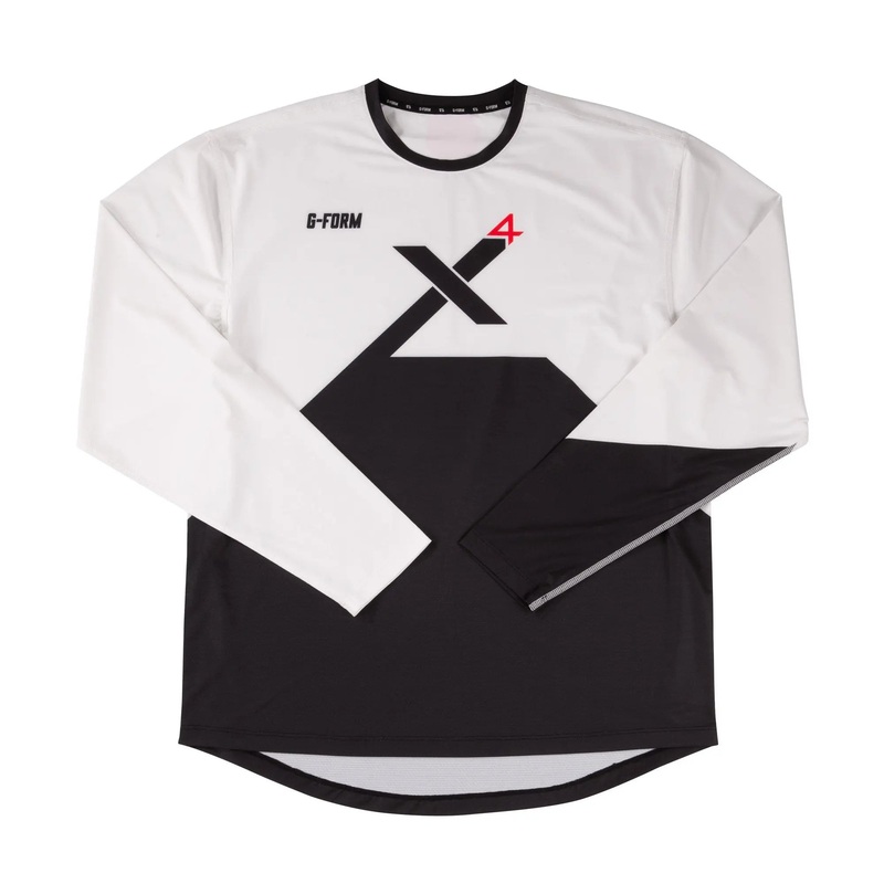 G-Form Pro-X4 Long Sleeves Bike Cycle Jersey White / Black