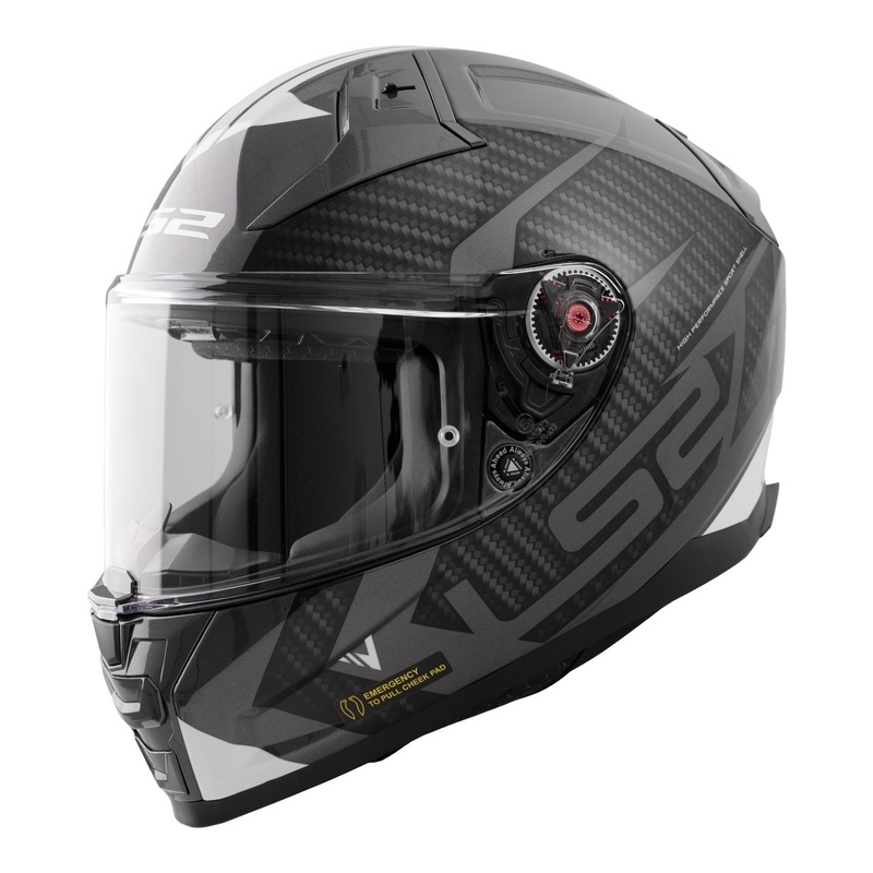 LS2 FF811 Vector II Splitter Helmets – Gloss Black / White 06