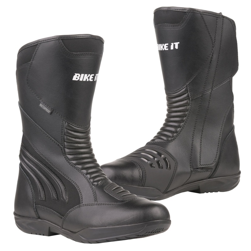 Bike It ‘Burhou’ All-Seasons Waterproof Black Sports Touring Motorcycle Boot (UK 12 / EU 46)
