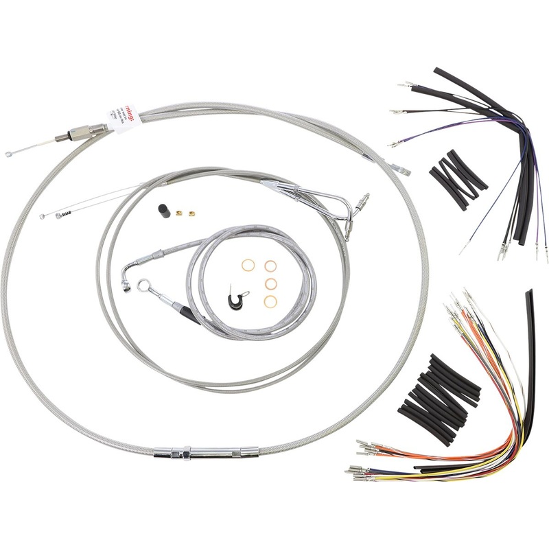 Cable Kit 14″ Braided Stainless Steel Handlebar W/O Abs