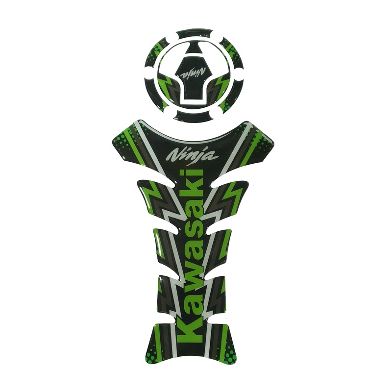 Kawasaki Ninja 250R/ 300/ Z250 Tank Pad Combo Vertical Kawasaki Green
