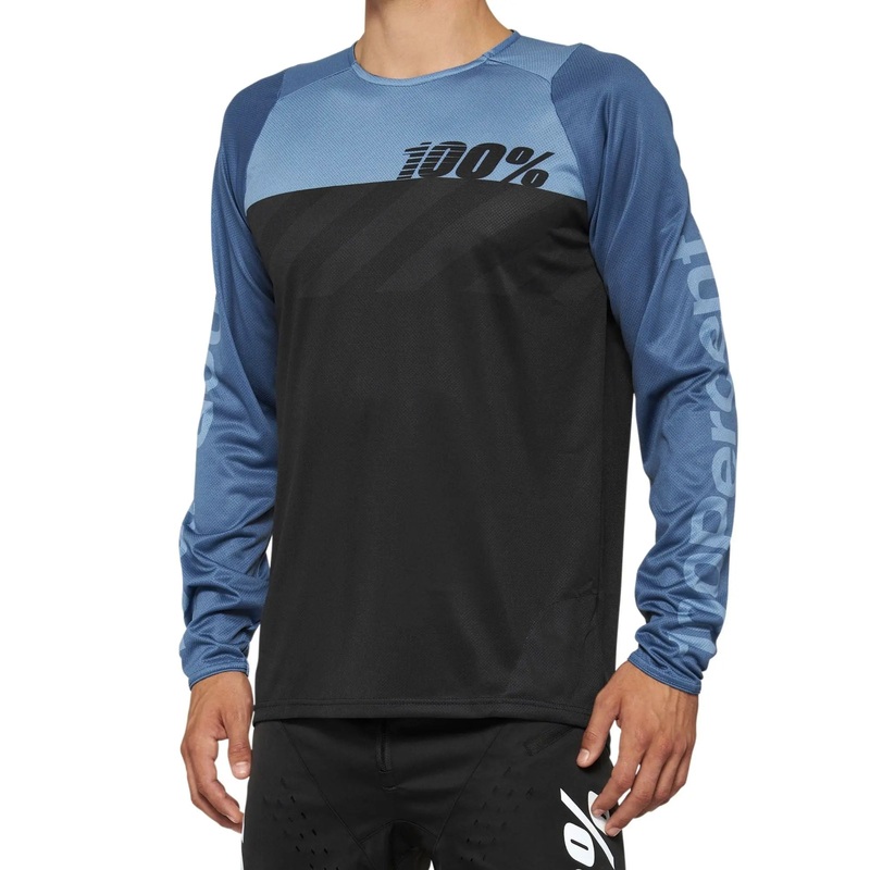 100% R-Core Long Sleeves Jersey Black / Slate Blue