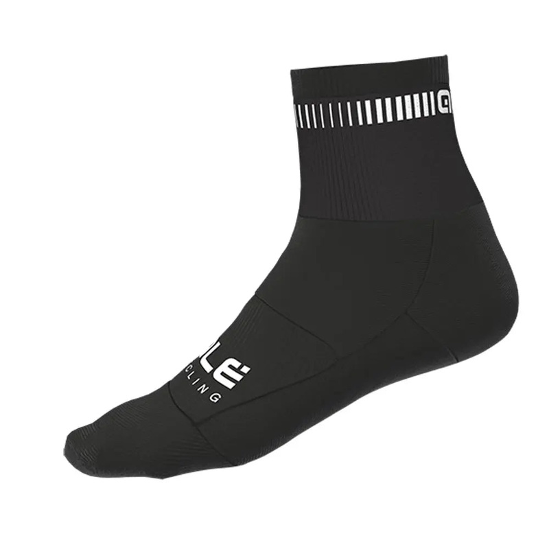 Ale Clothing Logo Q-Skin 12 CM Cycle Socks Black / White