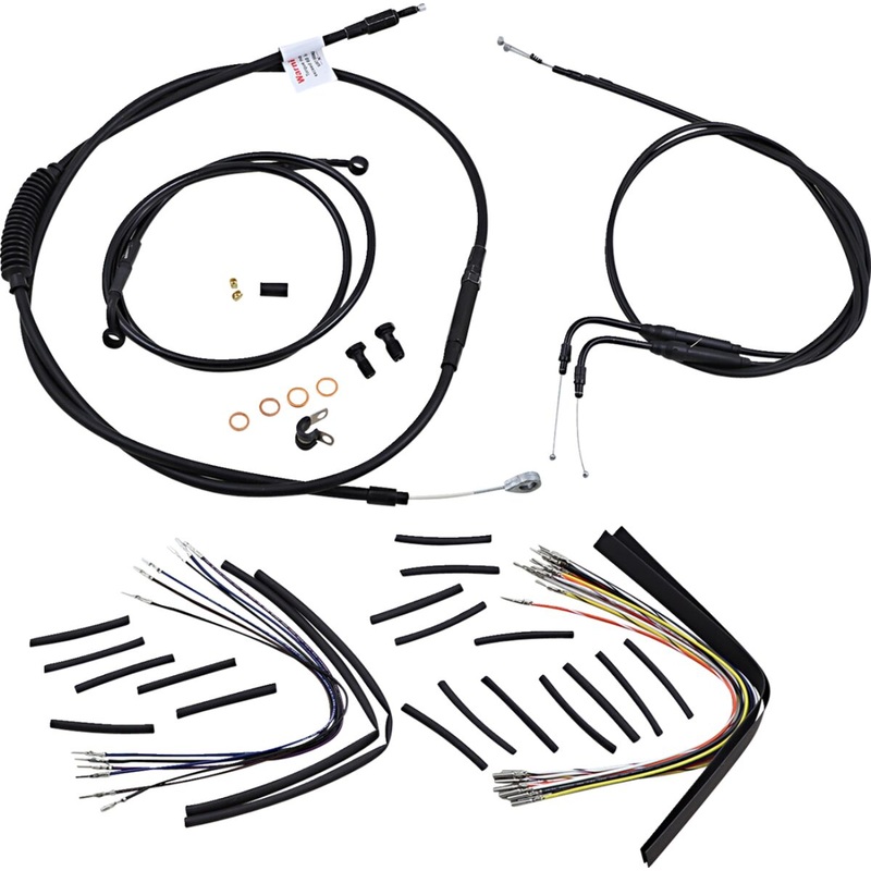 Cable Kit 16″ Black Vinyl Stainless Steel Handlebar W/O Abs