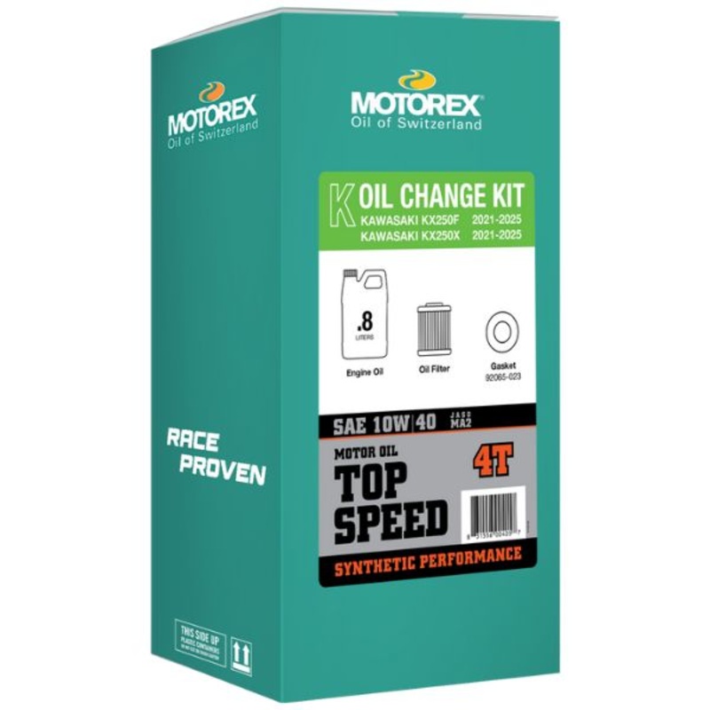 Motorex – Top Speed Synthetic 10W-40 4-Stroke Oil Change Kit (Kawasaki)