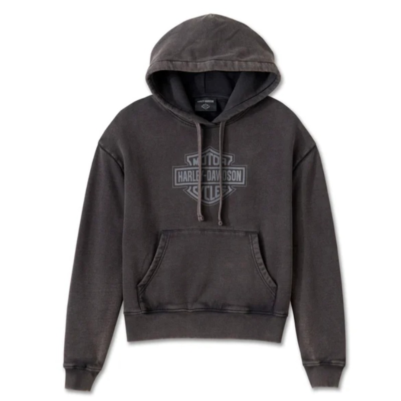 Genuine H-D Women’s Oversized Washed Bar & Shield Hoodie – Harley Black 96062-25VW