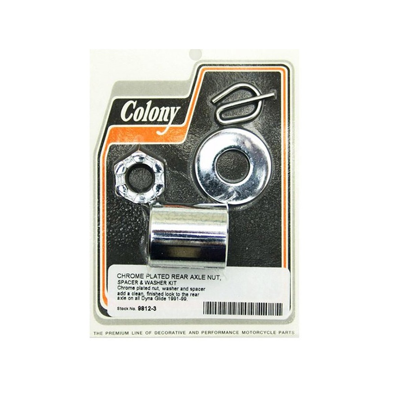 Rear Axle Spacer Kit – Chrome. Fits Dyna 1991-1999.