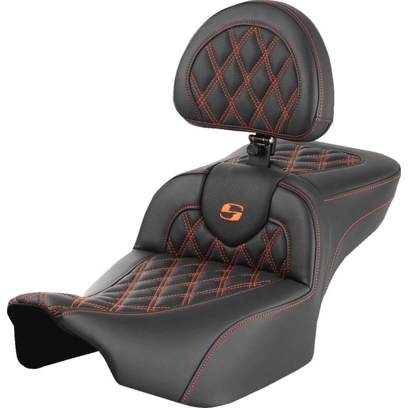 Roadsofa LS Extended Reach With Driver’s Backrest Seat, Orange Stitch – 23+ Touring