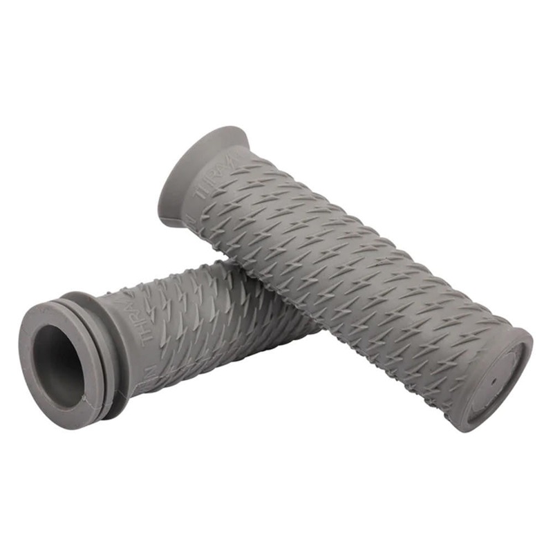 Thrashin Supply Bolt Motorcycle Grips – Gray 1″