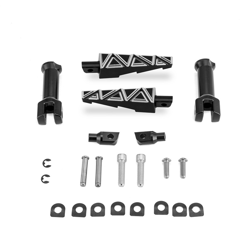 2018-2025 Harley Softail Fat Boy/ Low Rider Sharp Triangular Line Passenger Footpeg w/ Support Mounting Kit