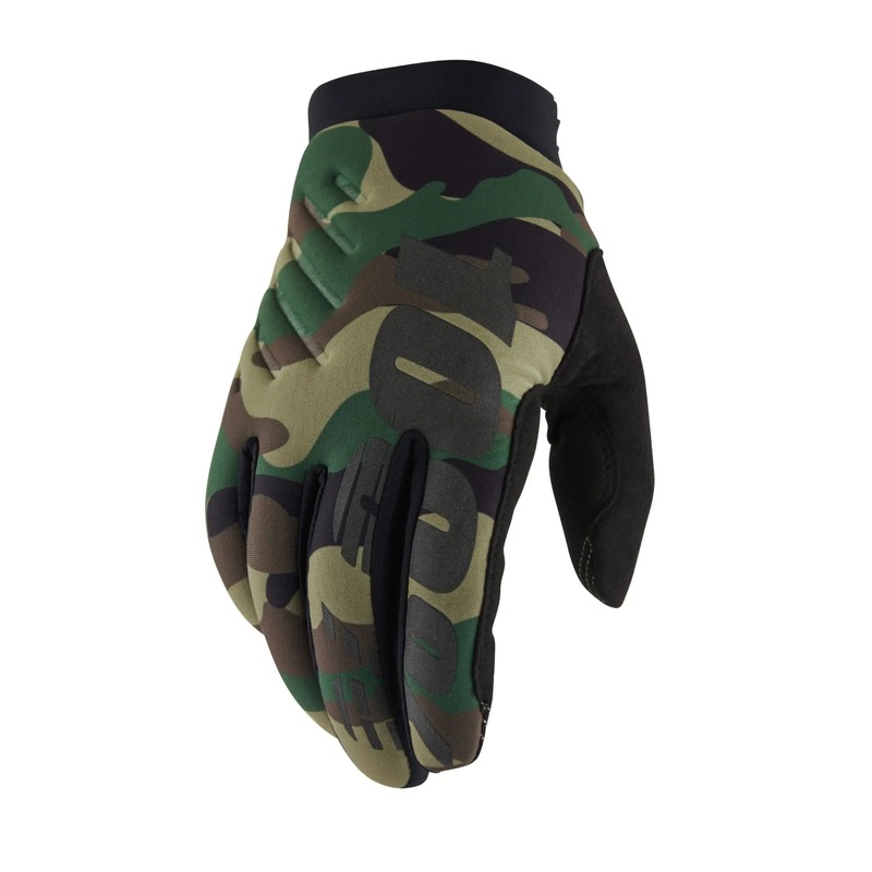 100% Brisker Cold Weather Gloves Camo / Black