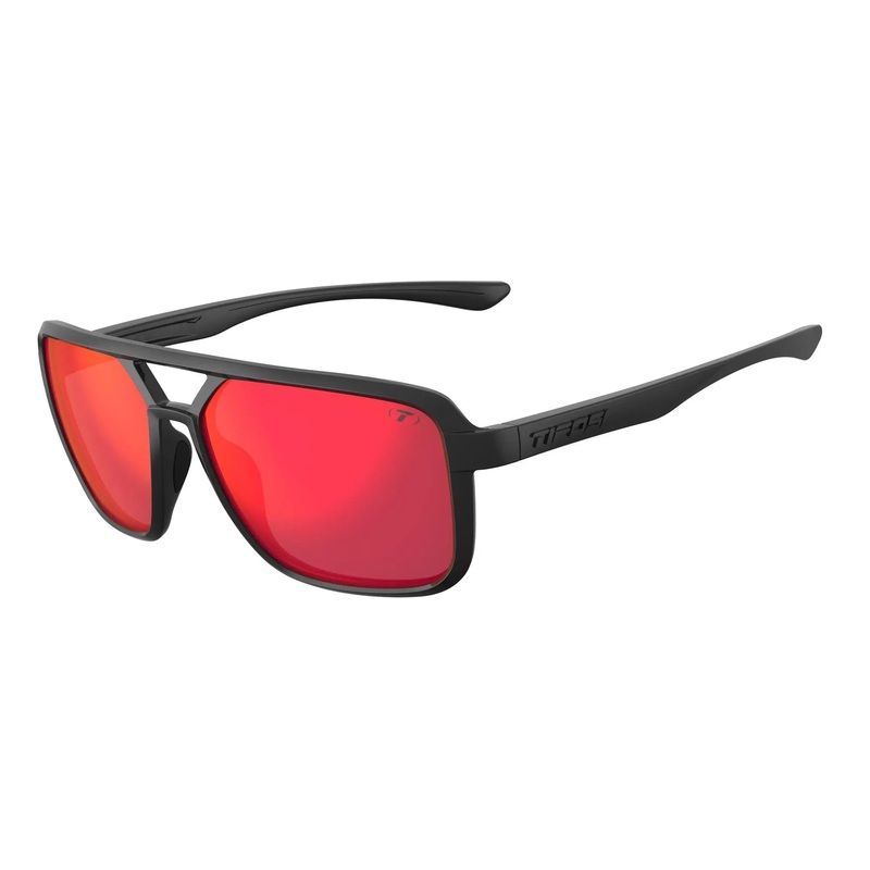 Tifosi Salto Single Lens Cycle Sunglasses Blackout Smoke Red Mirror