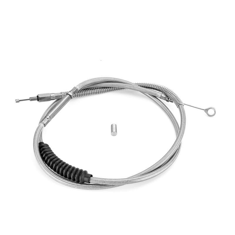 68 11/16″ Extended Length Chrome Stainless Steel Clutch Cable for Harley Touring Dyna Softail