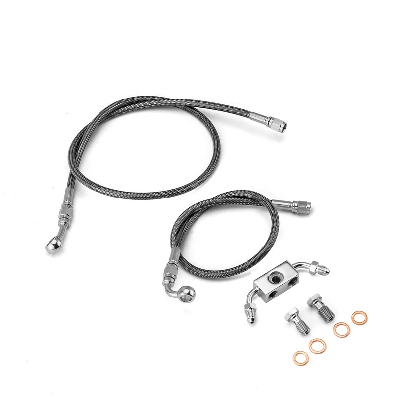 2012-2017 Harley Dyna Street Bob/Wide Glide w/ ABS Models Extended Length ABS Hydraulic Front Brake Line Kit (for 16″-18″ Handlebar)