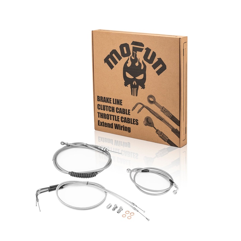 Non-ABS Hydraulic Brake Line&Clutch Cable&Throttle Cable Kit for Harley Sportster 883 Iron/Custom XL (for 16″-18″ Handlebar w/Non-ABS)