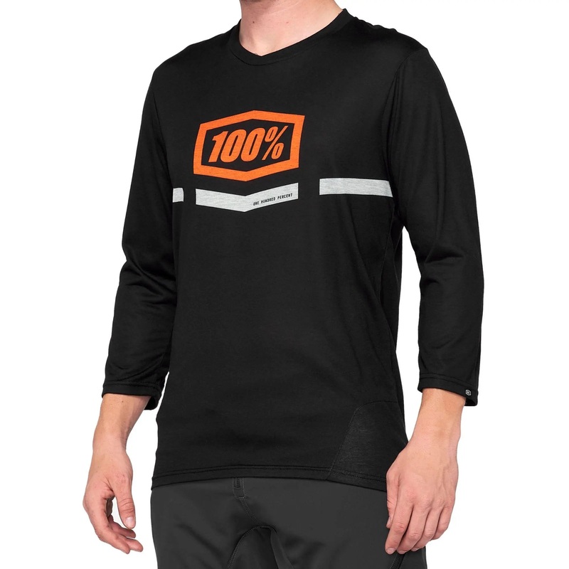 100% Airmatic 3/4 Sleeves Jersey Black / Orange