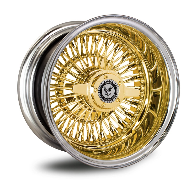 4PCS LUXOR 14×6 WIRE WHEELS GOLD