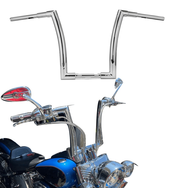 Harley Softail Slim FLSL Softail Street Bob FXBB Rise Monster 1-1/2″ Fat Bar 1″ Clamp Handlebar