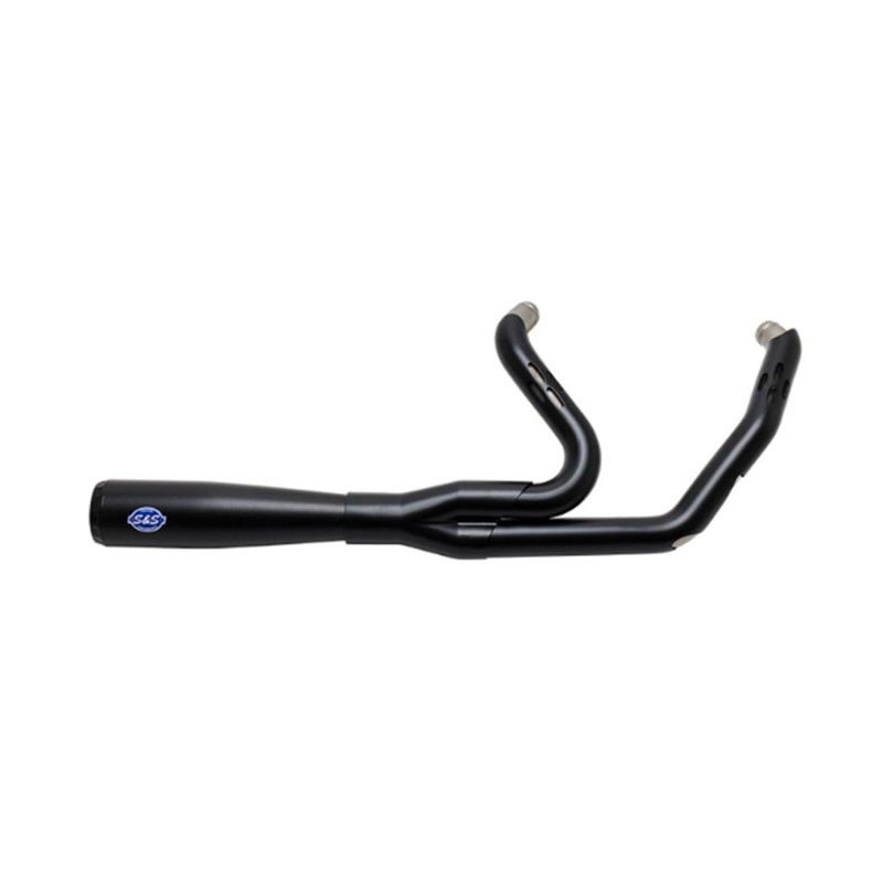 S&S Cycle Diamondback 2-1 Exhaust System, Guardian Black with Black Endcap for 2017-’24 M8 Touring M