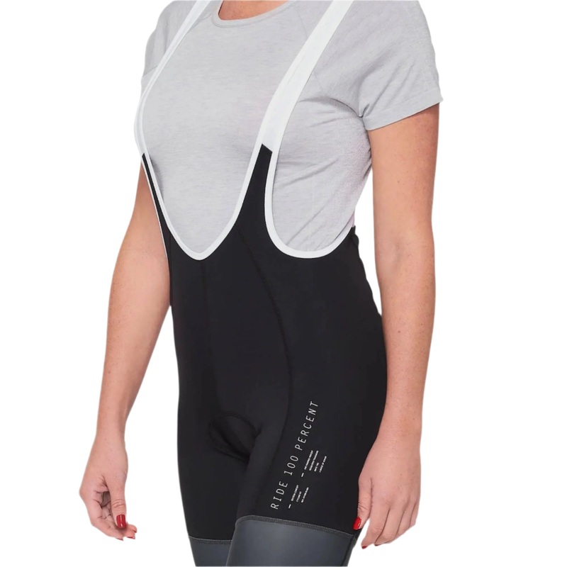 100% Exceeda Ladies Bib Cycle Shorts 2022 Black / Charcoal