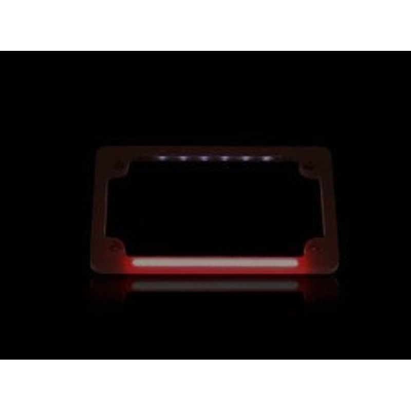 Flat Number Plate Frame with LED Red Brake Light – BLACK
