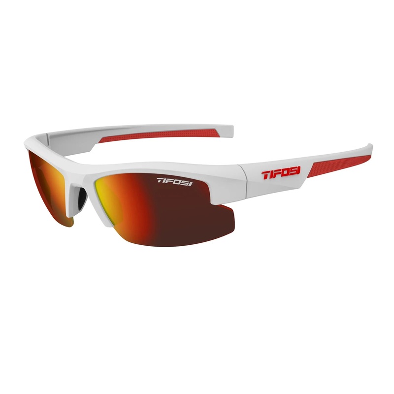 Tifosi Shutout Single Lens Cycle Sunglasses Matt White / Red