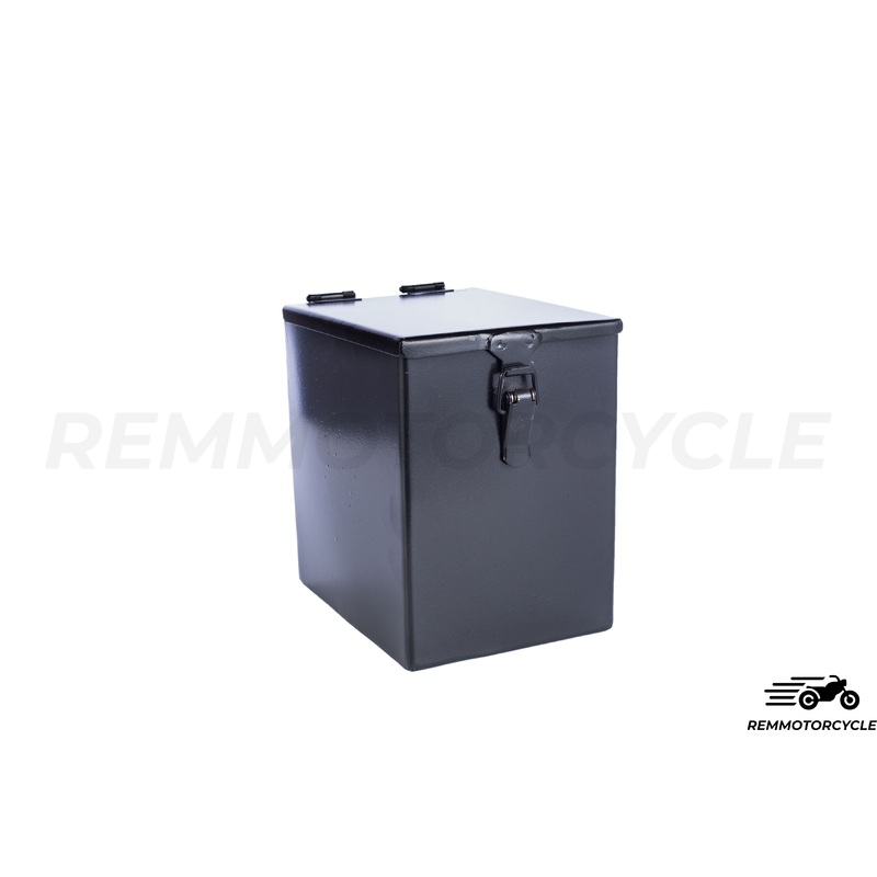 Motorcycle battery box black in metal
